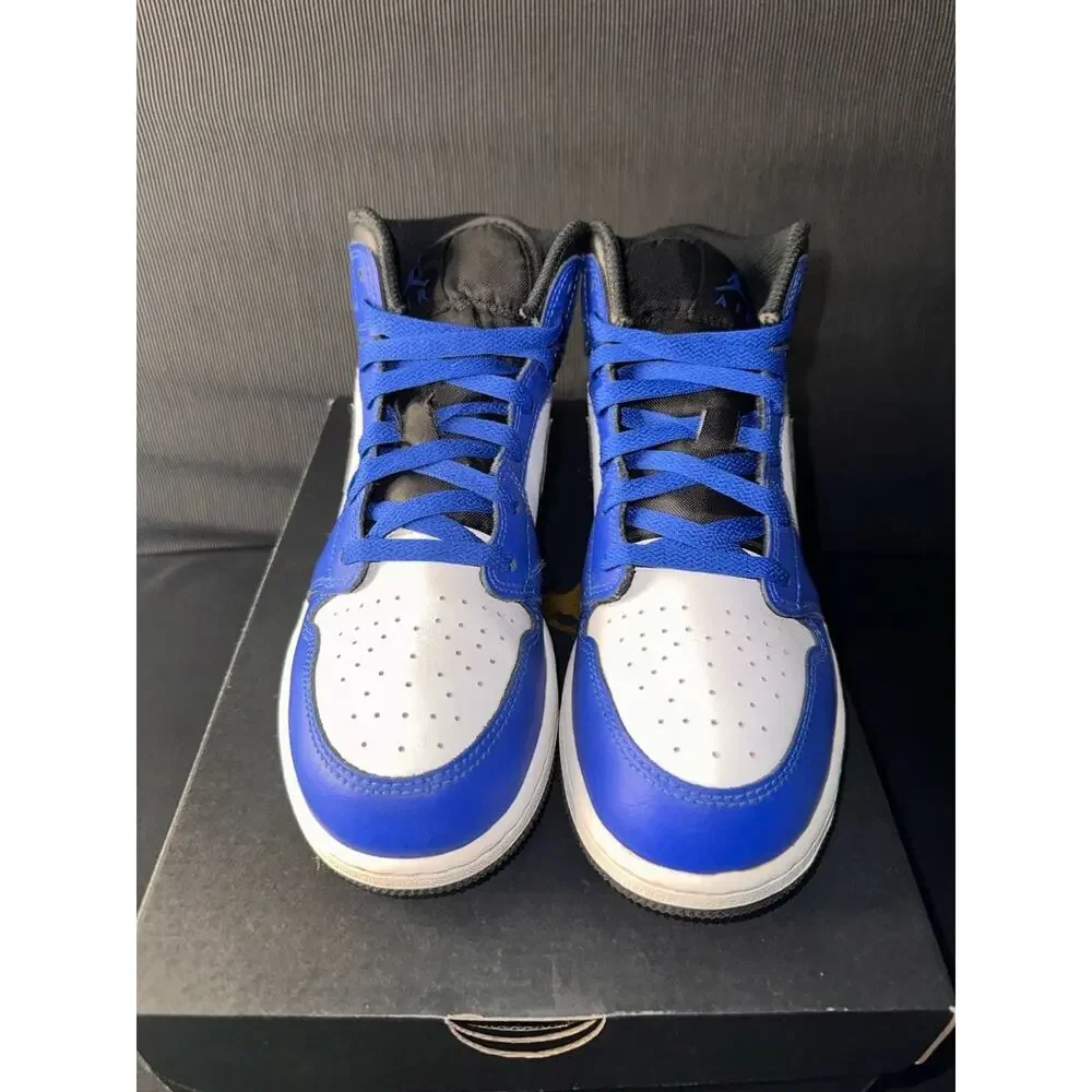 No.10 Nike Air Jordan 1 Mid GS 'Game Royal' Sneakers - DQ8423-402